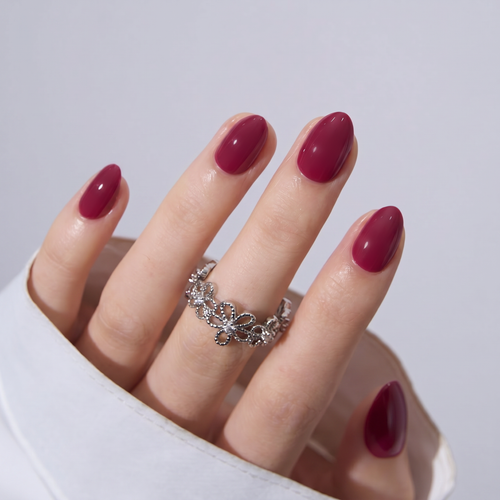 Berry Glaze RS Almond almond press-on nails
