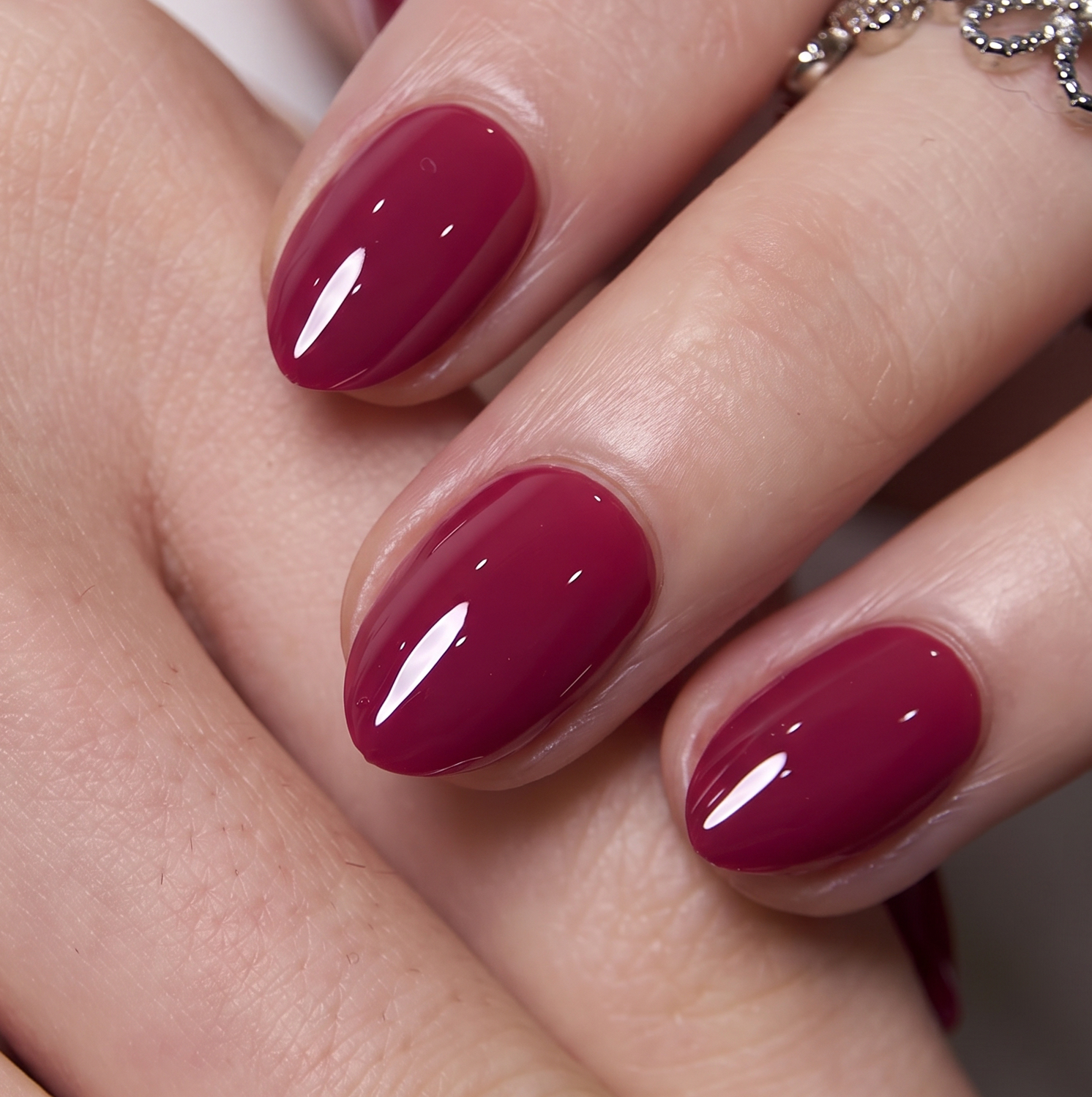 Berry Glaze RS Almond almond press-on nails