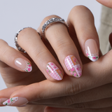 Berry Lace S Almond almond press-on nails