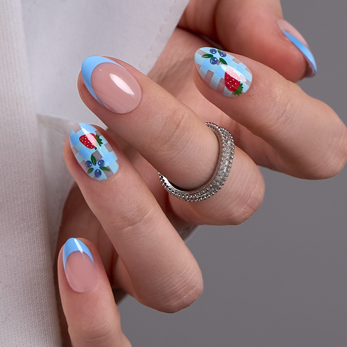 Berry Picnic RS Almond almond press-on nails