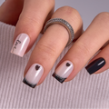 Black And short squoval press-on nails
