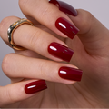 Black Cherry medium square press-on nails