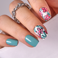 Blossom Breeze short squoval press-on nails