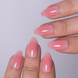 Blossom Veil short almond press-on nails