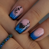 Blue Mirage medium squoval nail detail