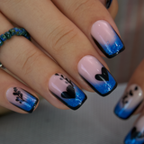 Blue Mirage medium squoval press-on nails