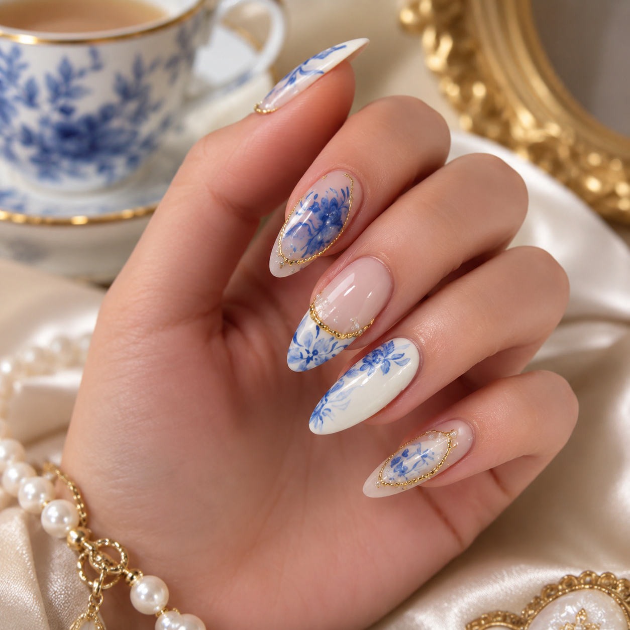 White Oval Short press-on nails by Lirenail - front view