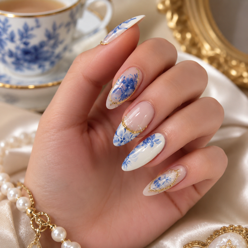White Oval Short press-on nails by Lirenail - front view