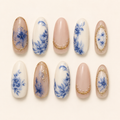 White Oval Short press-on nails by Lirenail - side view