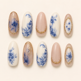 White Oval Short press-on nails by Lirenail - side view