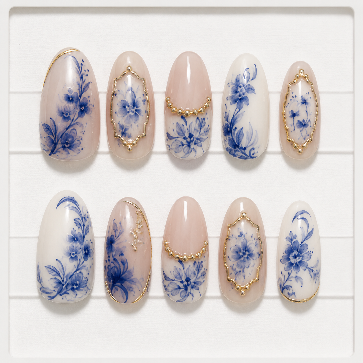 White Oval Short press-on nails by Lirenail - package