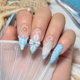 Pink Oval Short press-on nails by Lirenail - front view