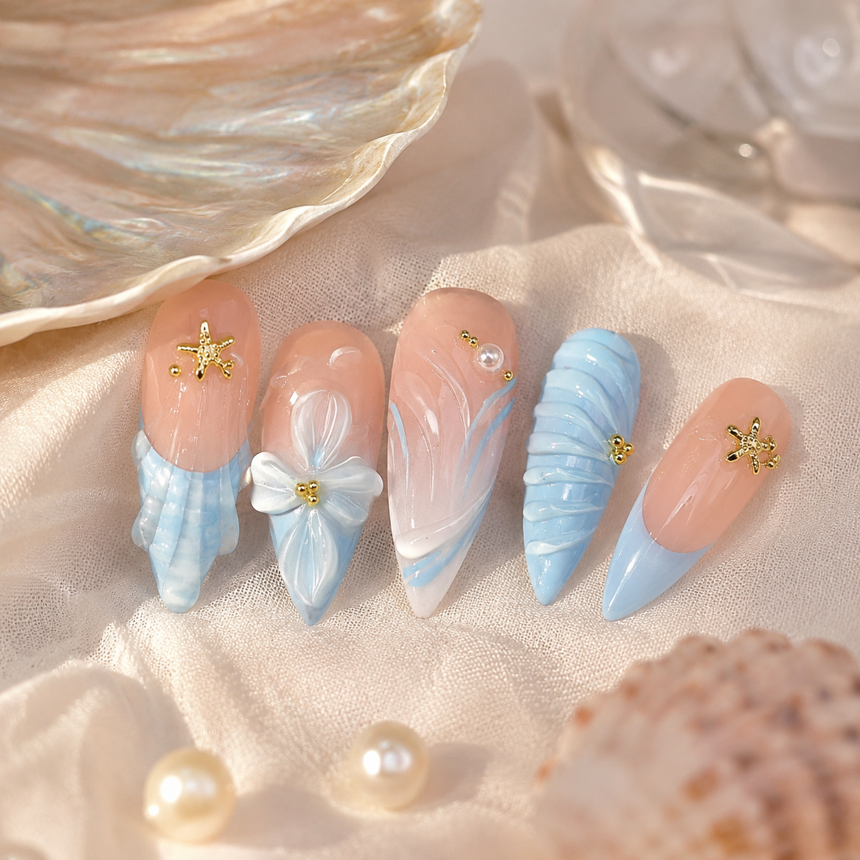 Pink Oval Short press-on nails by Lirenail - detail view