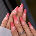 Blush Flow L Coffin coffin press-on nails