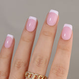 Blush French nail detail