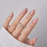 Blush Gleam S Almond short almond press-on nails