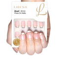 Blush Glitz short squoval soft gel press-on nails