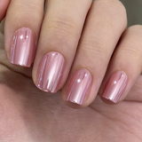 Blush Glossy short squoval nail detail