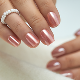 Blush Glossy short squoval press-on nail set with accessories