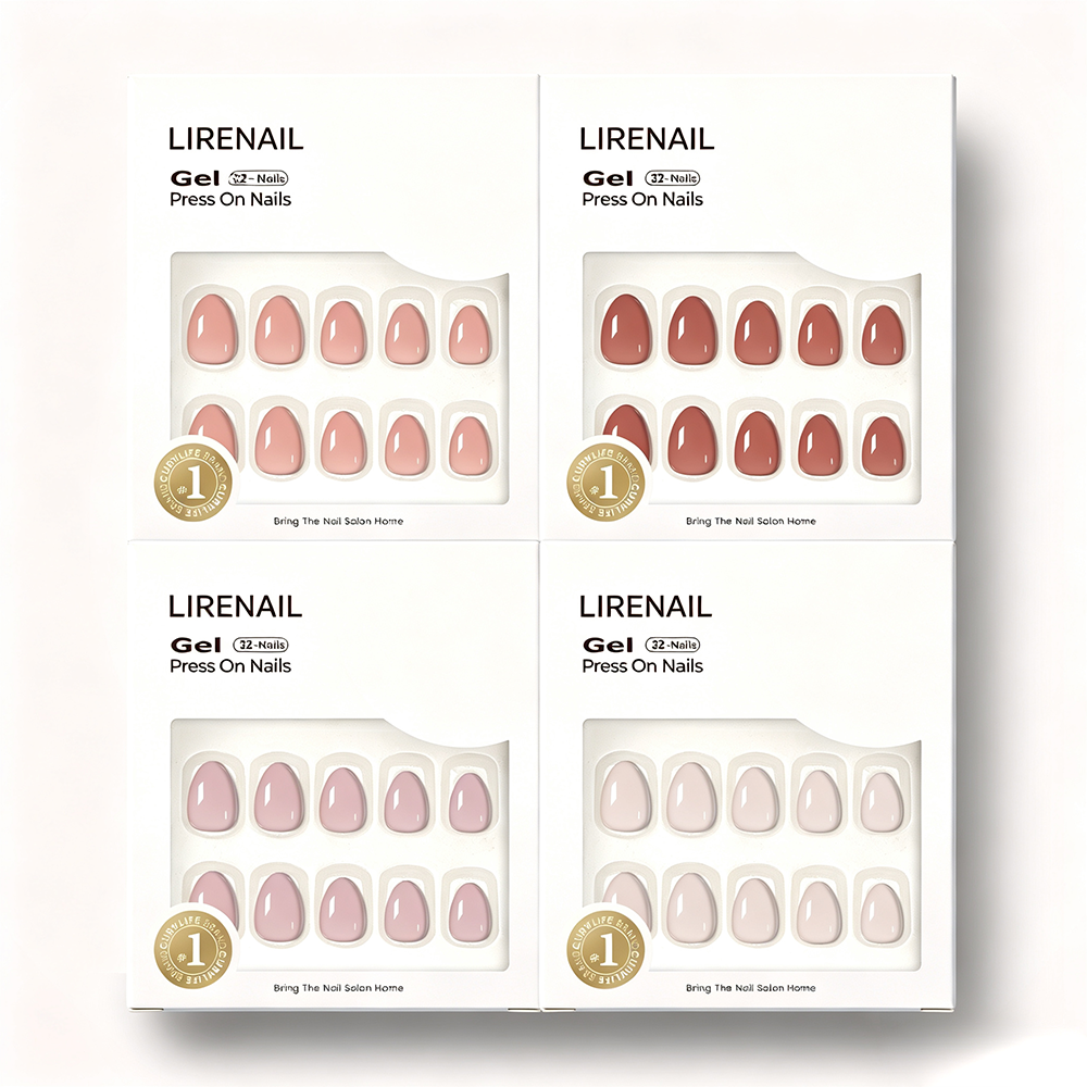 Bare Almond Edit-Extra Short Almond press-on nails packaging
