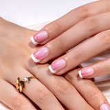 Blush Kiss short squoval nail detail