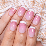 Blush Kiss short squoval press-on nails