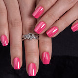 Blush Mirror S Squoval short squoval press-on nails