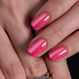 Blush Mirror S Squoval short squoval press-on nails