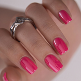 Blush Mirror S Squoval short squoval press-on nails