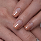 Blush Satin S Squoval short squoval press-on nails