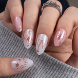 Designer s Pick | Blush Sparkle S Almond almond press-on nails