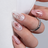 Designer s Pick | Blush Sparkle S Almond almond press-on nails