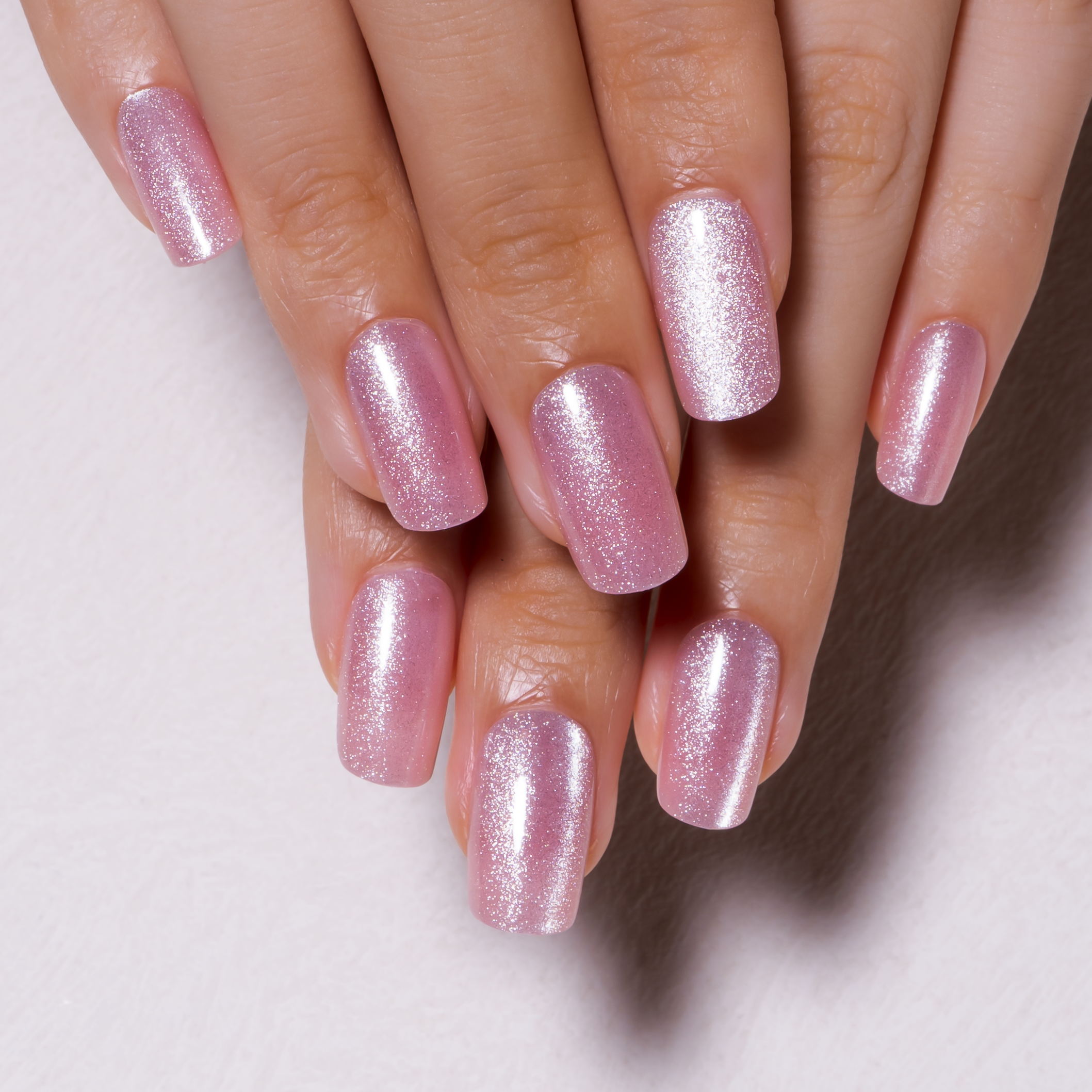 Blush Whisper medium squoval nail detail