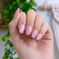 Blush Whisper medium squoval press-on nails