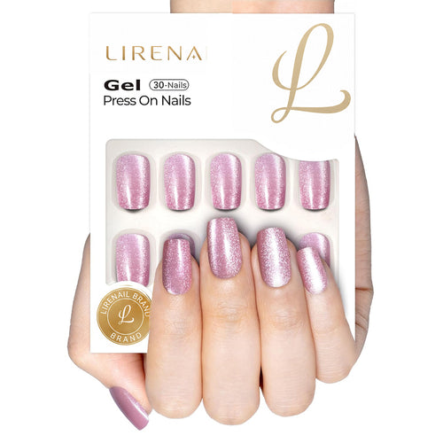 Blush Whisper medium squoval soft gel press-on nails