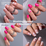 Blushing Garden Collection-Short Squoval short squoval press-on nails