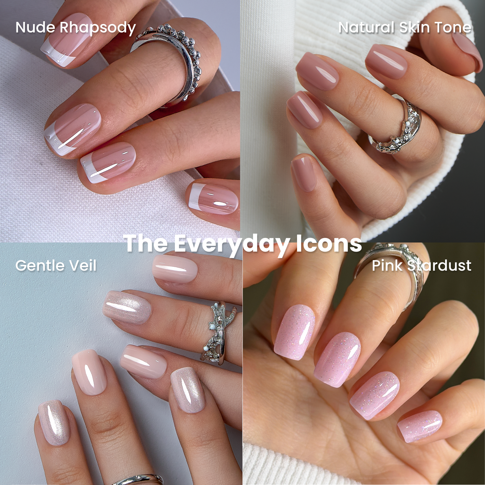 Blushing Garden Collection-Short Squoval short squoval press-on nails