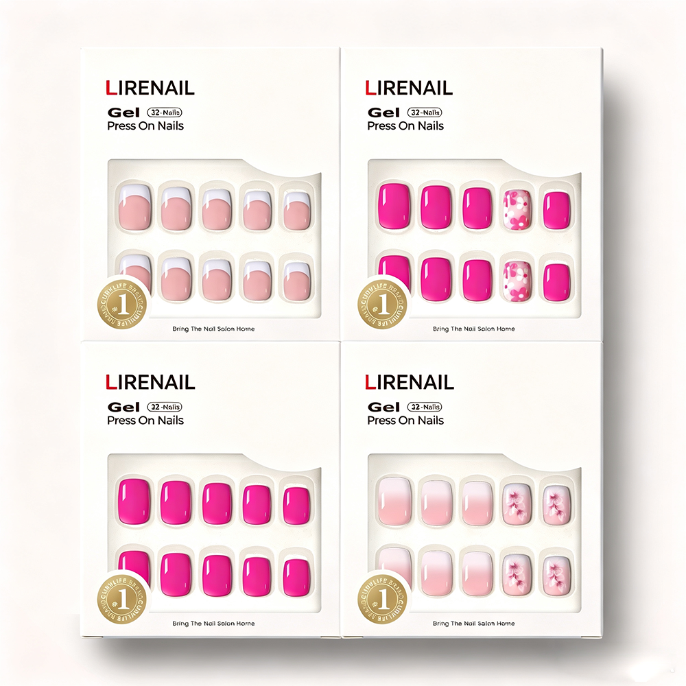Blushing Garden Collection-Short Squoval press-on nails packaging