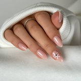 Bowkiss short almond press-on nails from the side