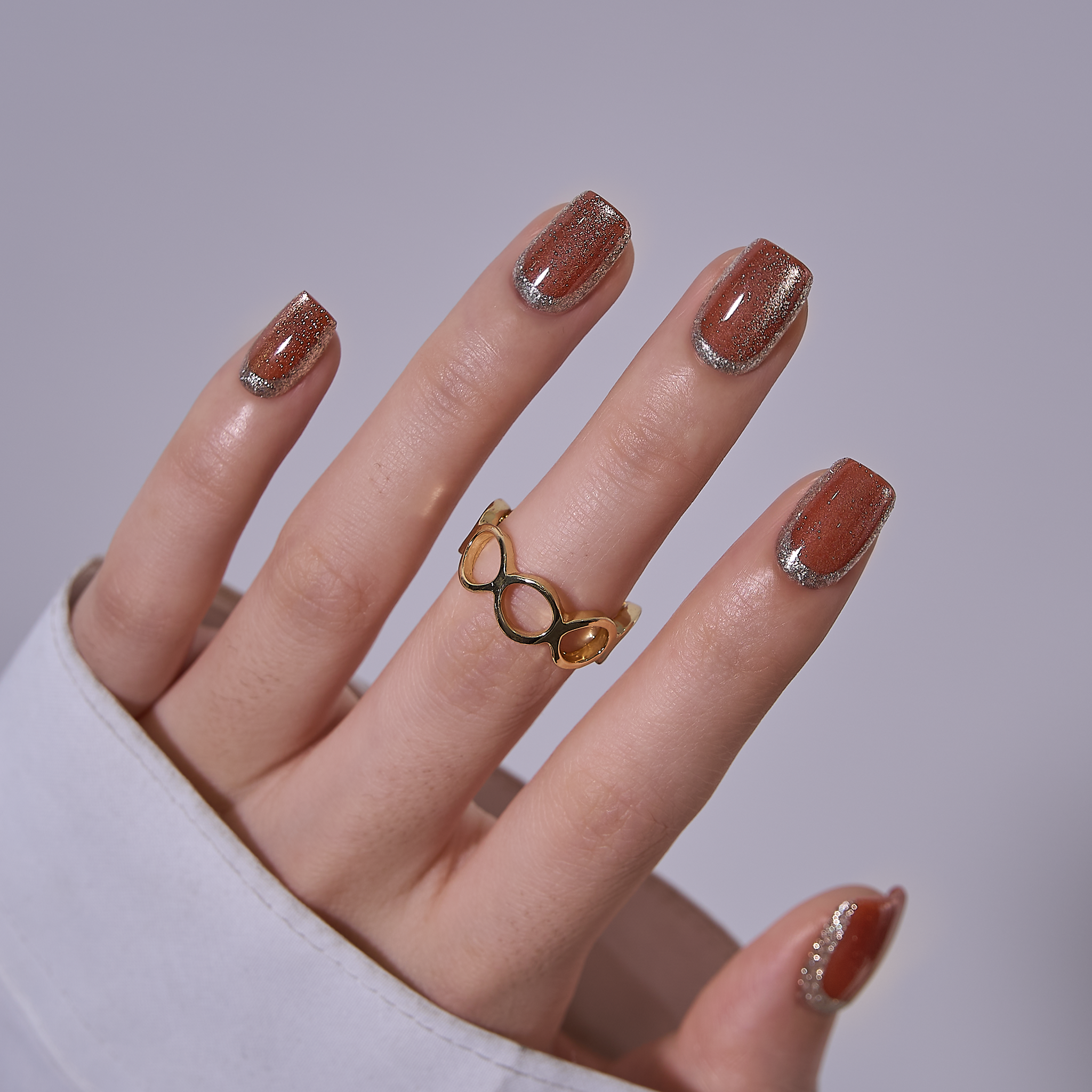 Bronze Allure M Squoval medium squoval press-on nails
