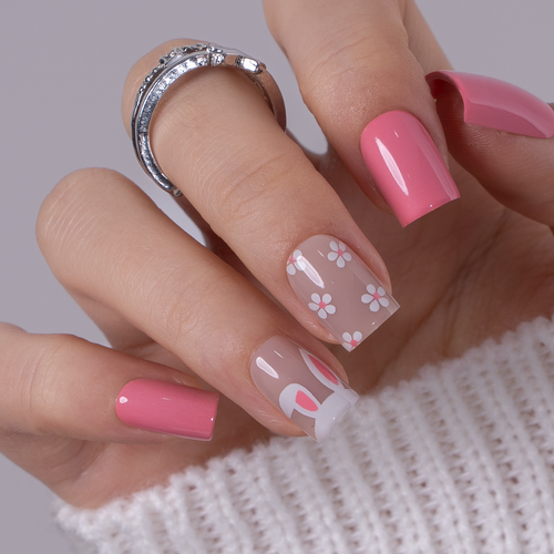 Bunny Bloom S Square square press-on nails