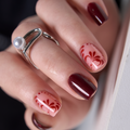 Burgundy Muse - S Squoval short squoval press-on nails