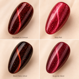 Red Oval press-on nails by Lirenail - detail view