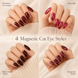 Red Oval press-on nails by Lirenail - wear effect