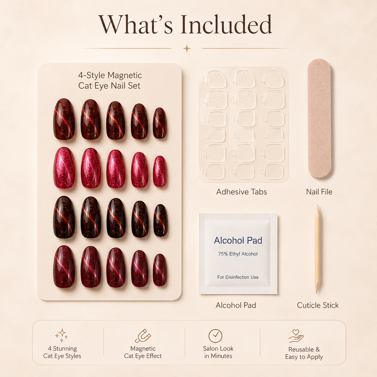 Red Oval press-on nails by Lirenail - package