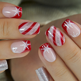 Candy Flake short squoval press-on nails