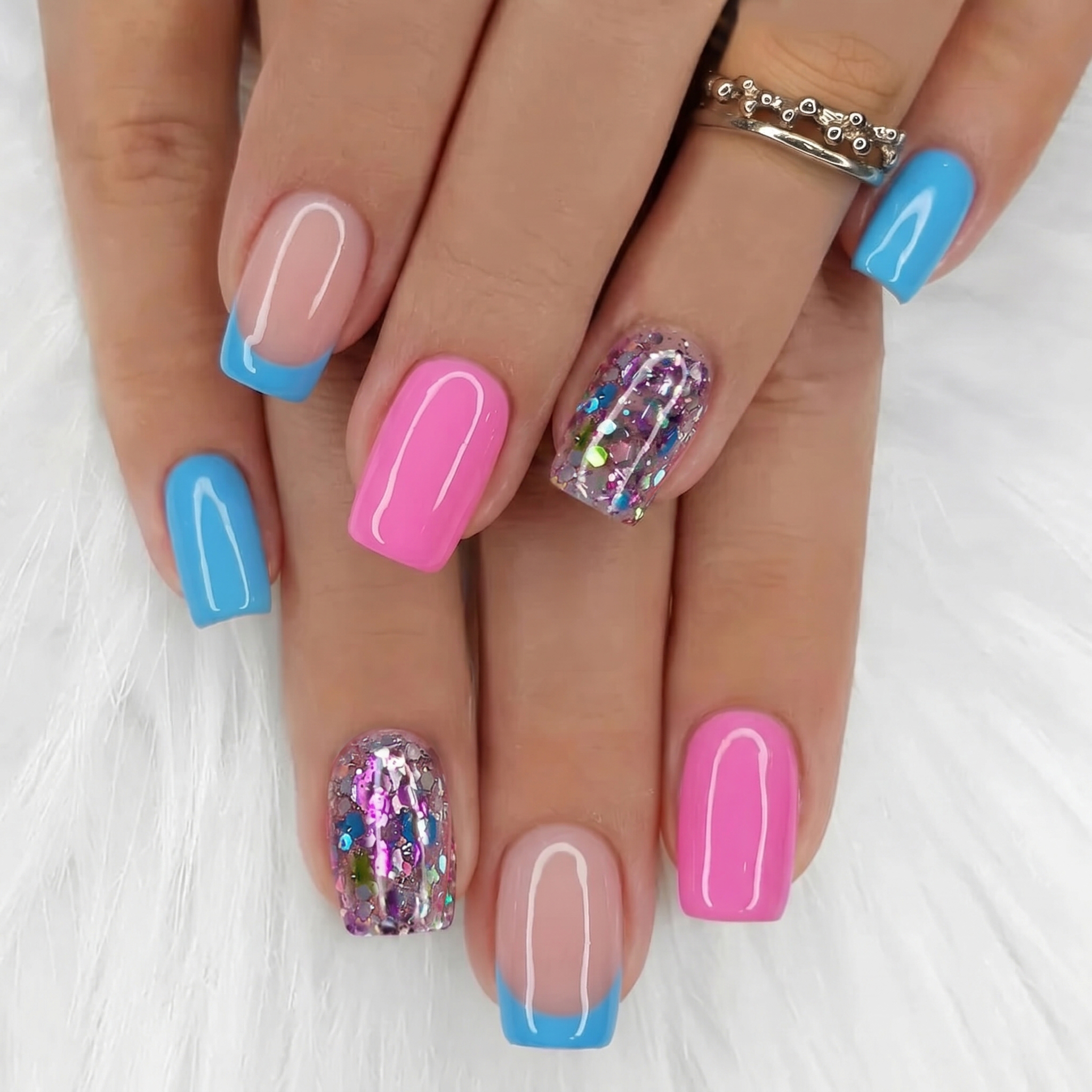 Designer s Pick | Candy Splash M Squoval squoval press-on nails