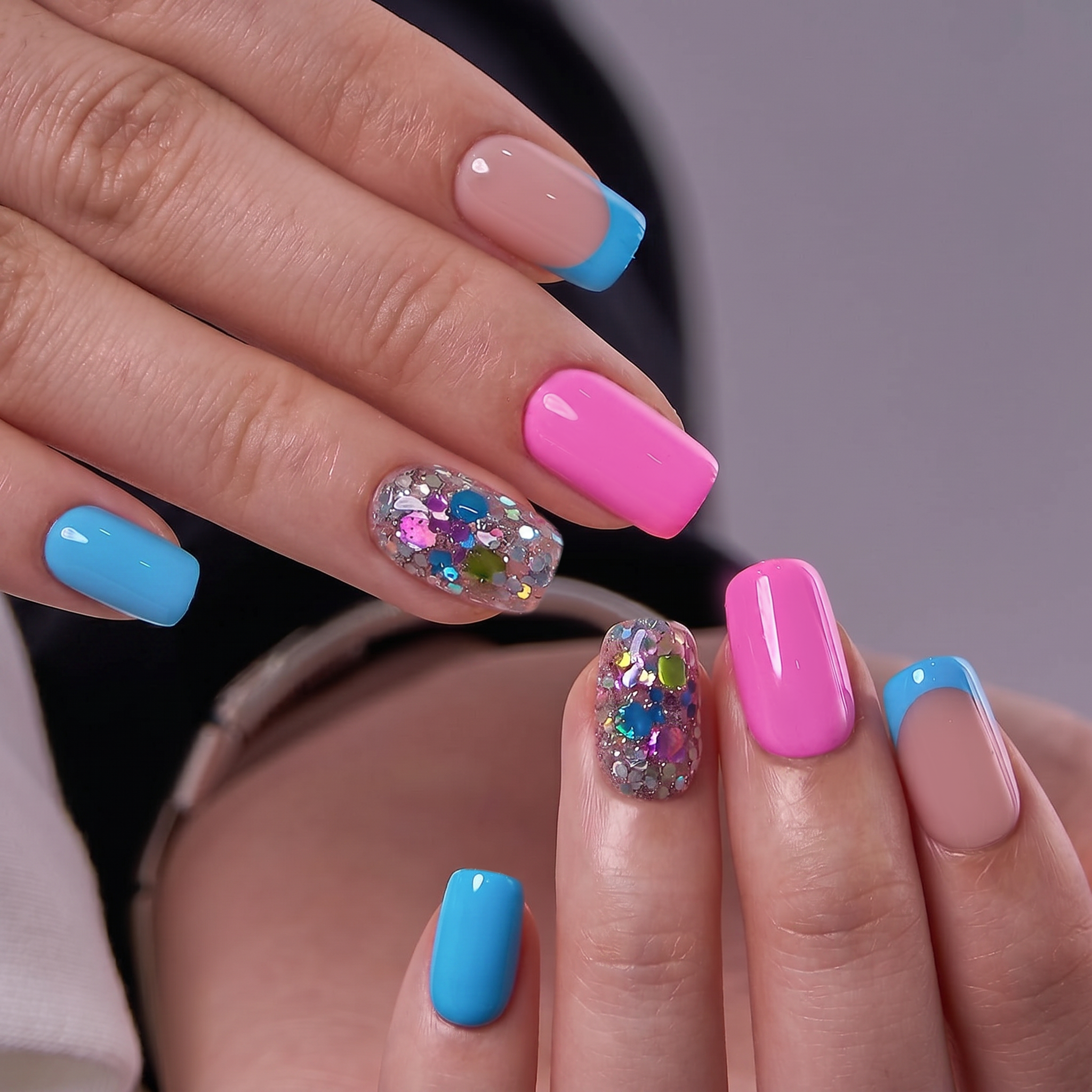Designer s Pick | Candy Splash M Squoval squoval press-on nails