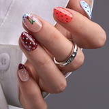 Cherry Dots RS Almond almond press-on nails