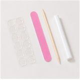 Cherry Red Cat Eye short square press-on nail set with accessories